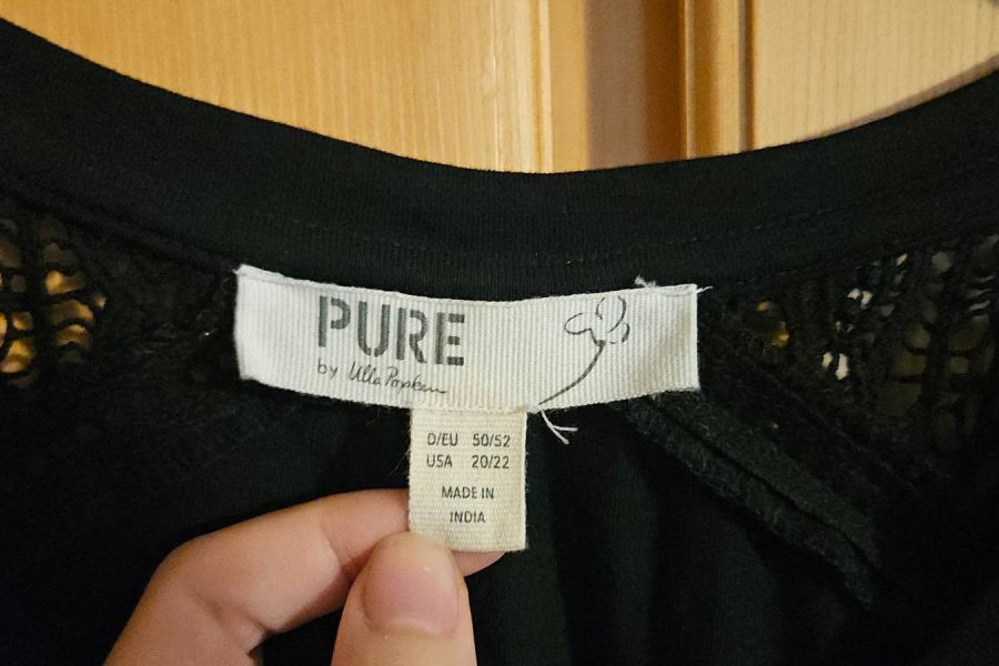 Schwarzes Kleid (50/52) aus 100% Baumwolle - Bild 4