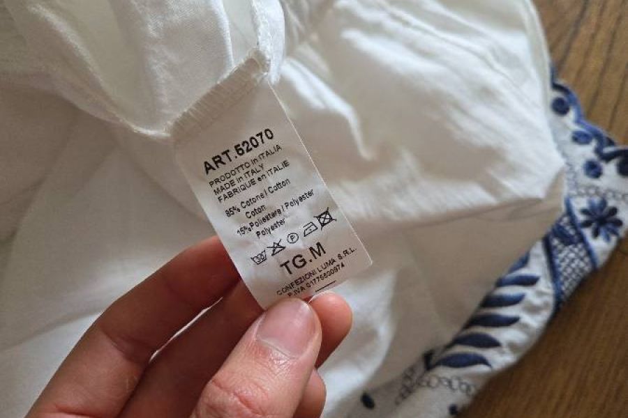 Sommerhose 85 % Baumwolle weiß mit Brokat - Bild 3