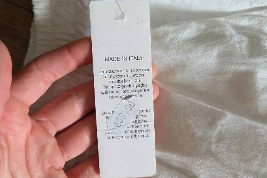 Sommerhose 85 % Baumwolle weiß mit Brokat - Bild 4