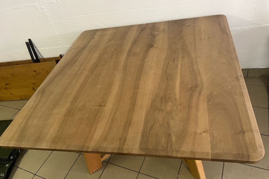 Stubentisch massiv Nussholz, tischlergefertigt, mit Schublade+Verläng - Bild 2