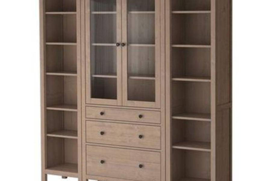 Ikea Hemnes Vollholz Wohnwand - Vitrine und Bücherregale - Bild 1
