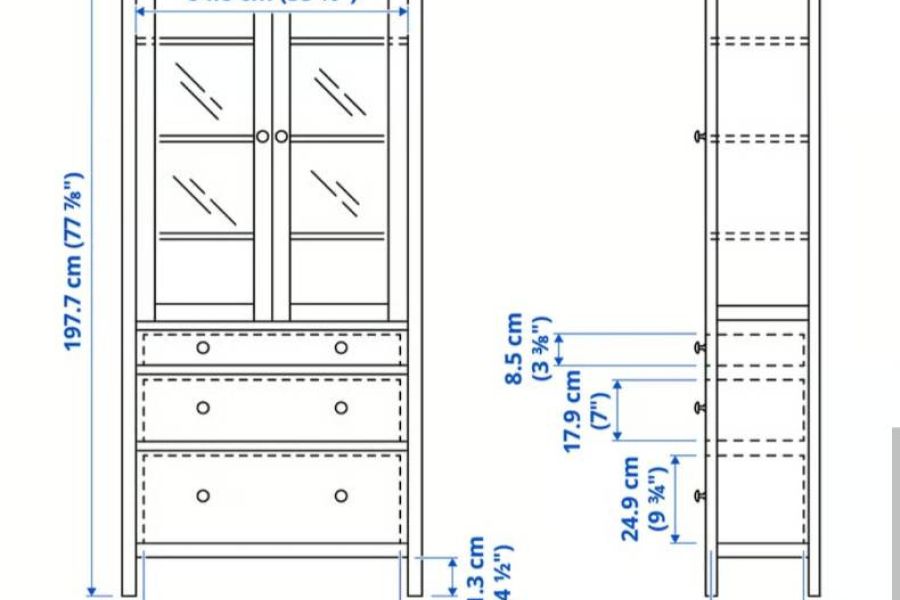 Ikea Hemnes Vollholz Wohnwand - Vitrine und Bücherregale - Bild 3