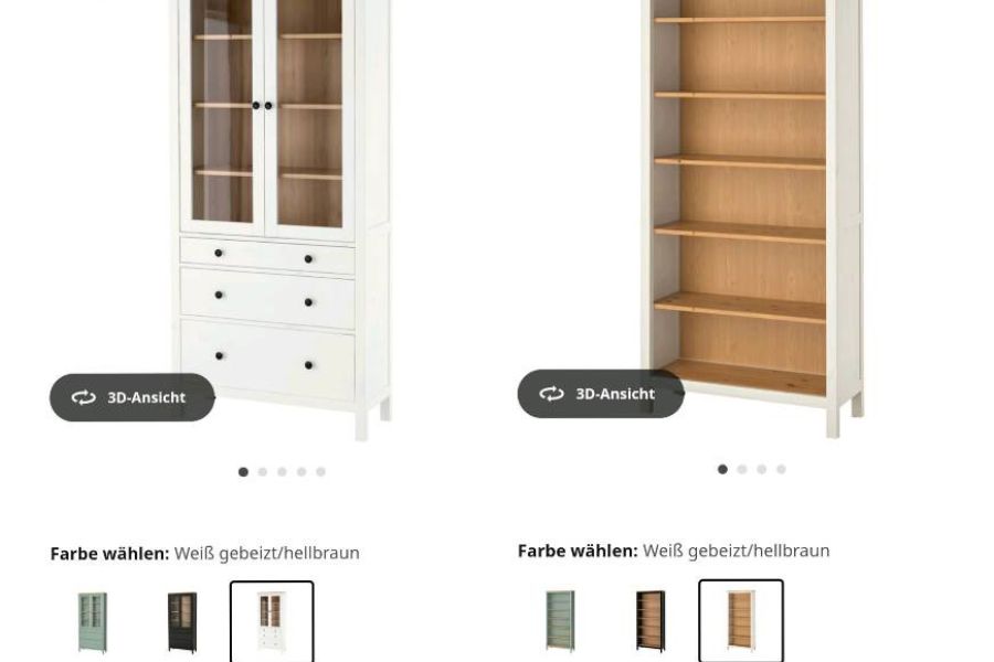 Ikea Hemnes Vollholz Wohnwand - Vitrine und Bücherregale - Bild 5