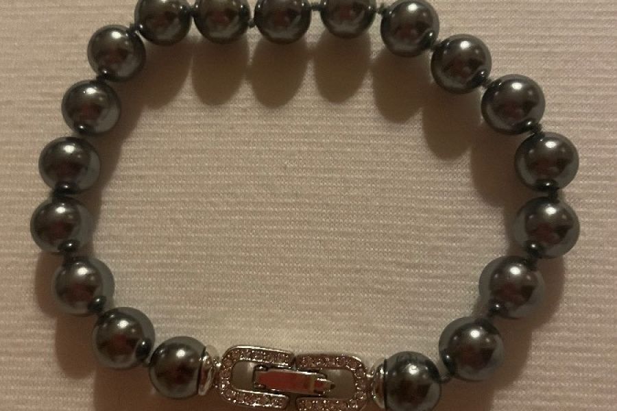 Perlenkette grau mit passendem Armband Pierre Lang - Bild 4