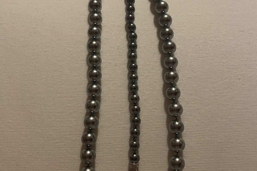 Perlenkette grau mit passendem Armband Pierre Lang - Bild 5