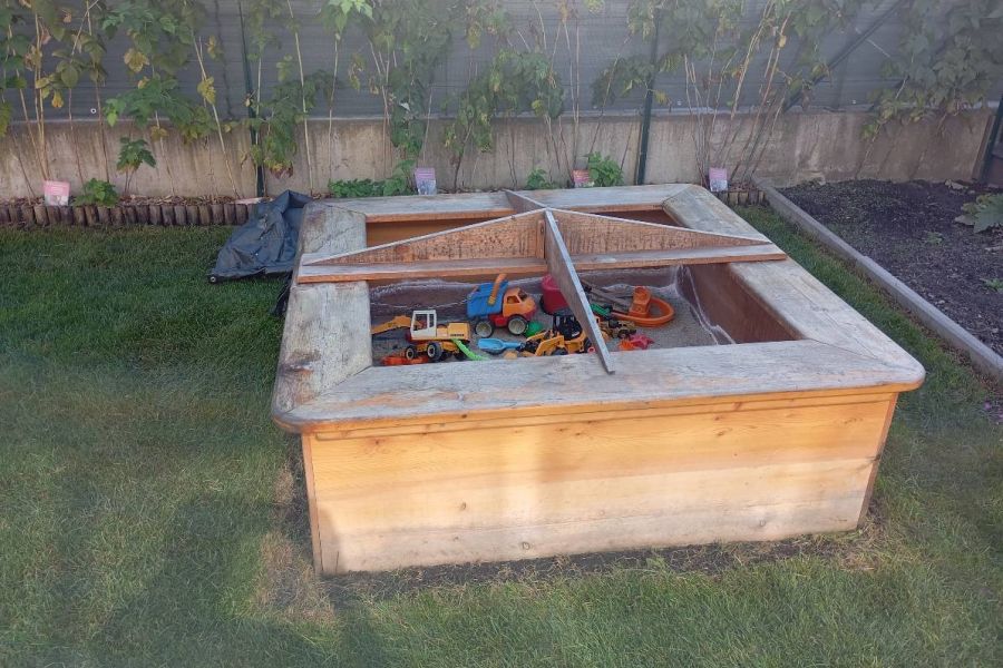 Sandkasten aus Holz (Fichte) - Bild 2