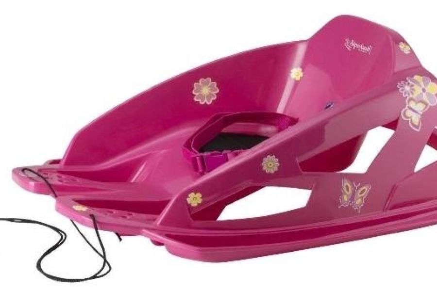Alpengaudi Ski-Bob Schneeschlitten für Kinder, Pink, One Size - Bild 1