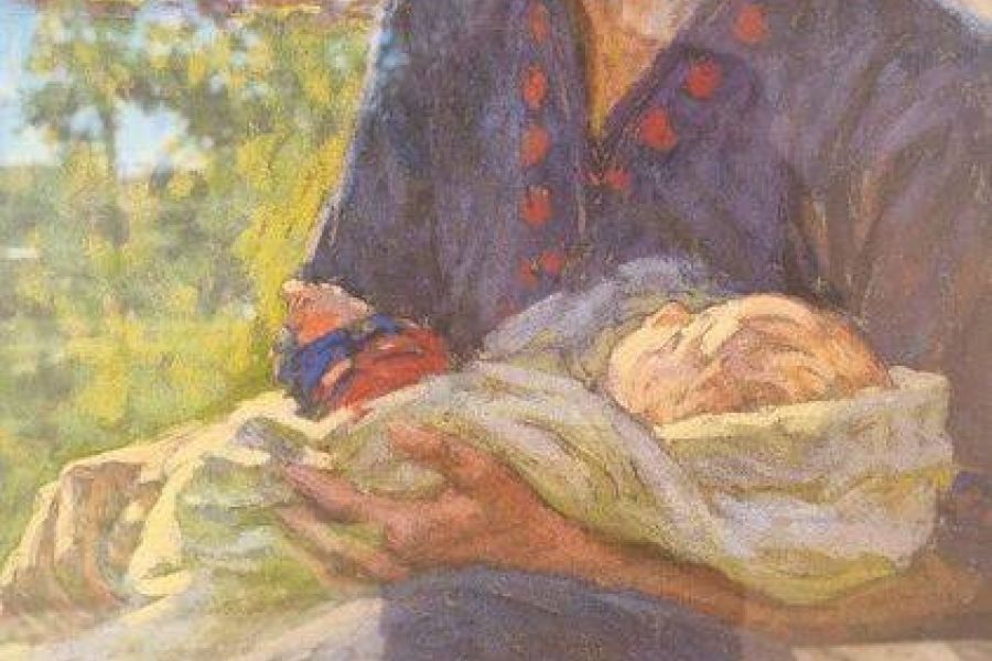 HUGO POLL Budapest 1867-1931-Mutter und Kind - Bild 1