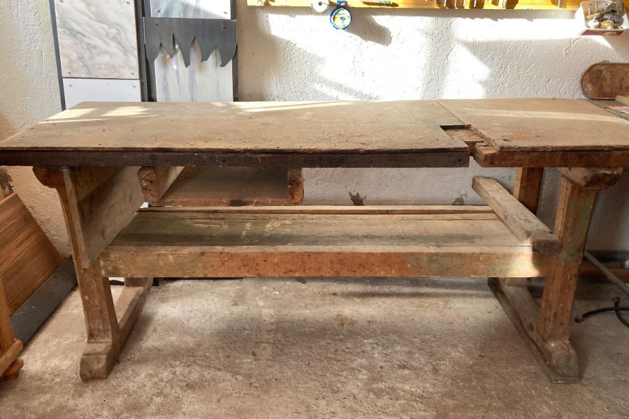 Alte Hobelbank Werkbank - Bild 3