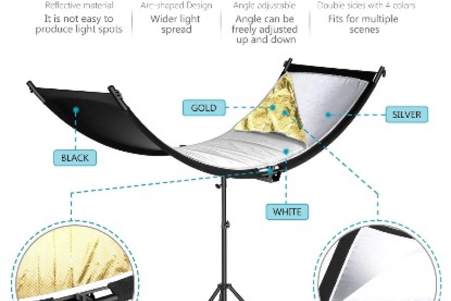 NEEWER 167 x 61 cm  gebogener Lichtreflektor Diffusor - Bild 2