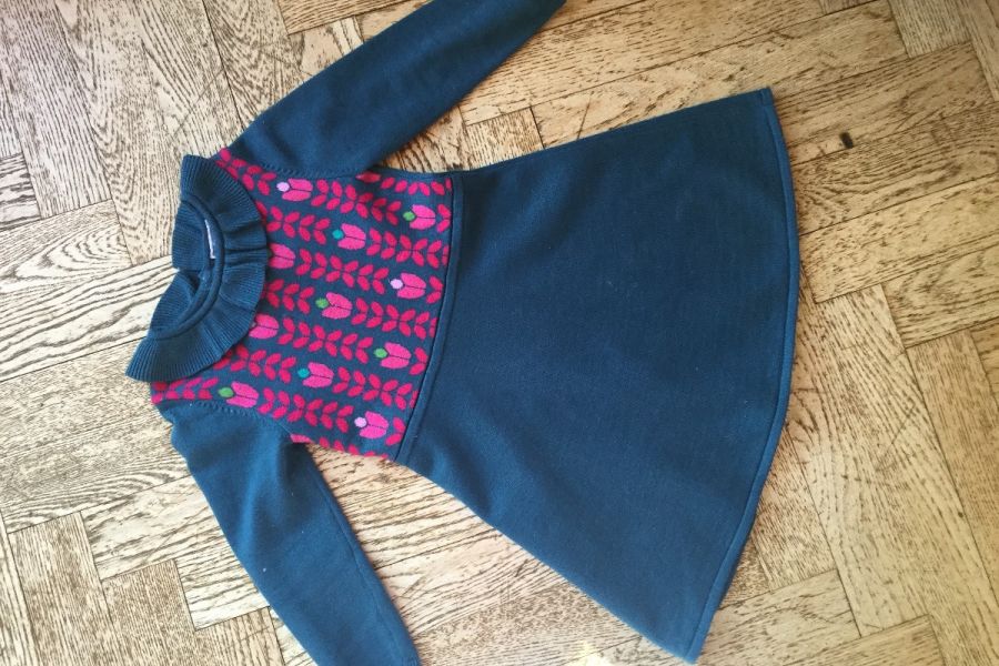Schönes Winterkleid für Mädchen: warm mit Wolle und Kaschmir. Wie neu! - Bild 1