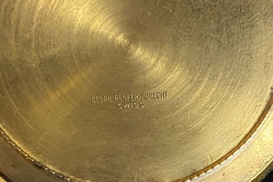 Taschenuhr mit Wecker, Gelbmetall, Cesar Renfer Abrecht. - Bild 2