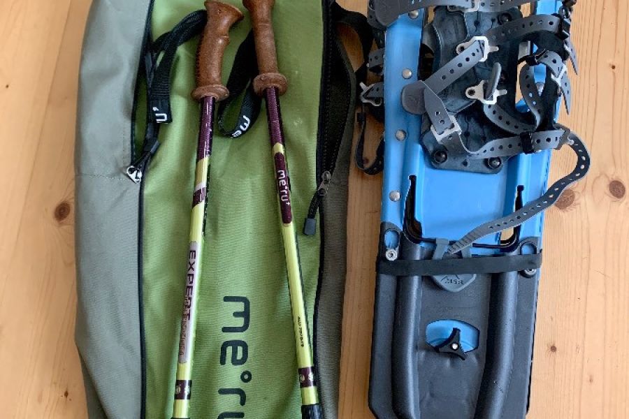 Schneeschuhe / Ciaspola mit Teleskopstöcken und Tasche wenig gebraucht - Bild 1