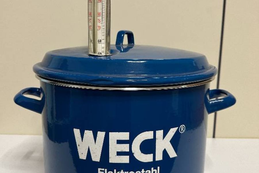 Weck Einkochtopf Emaille blau vintage - Bild 1