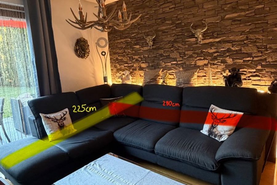 Großes Ecksofa in Anthrazit / Grande divano ad angolo colore antracite - Bild 2