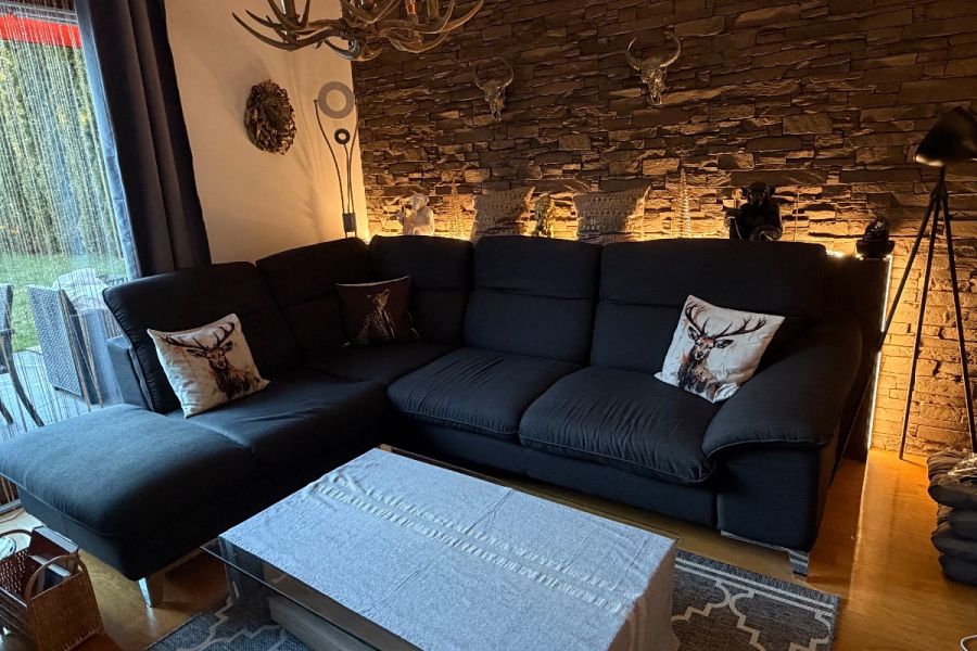 Großes Ecksofa in Anthrazit / Grande divano ad angolo colore antracite - Bild 1