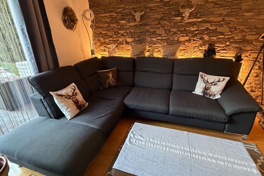 Großes Ecksofa in Anthrazit / Grande divano ad angolo colore antracite - Bild 3