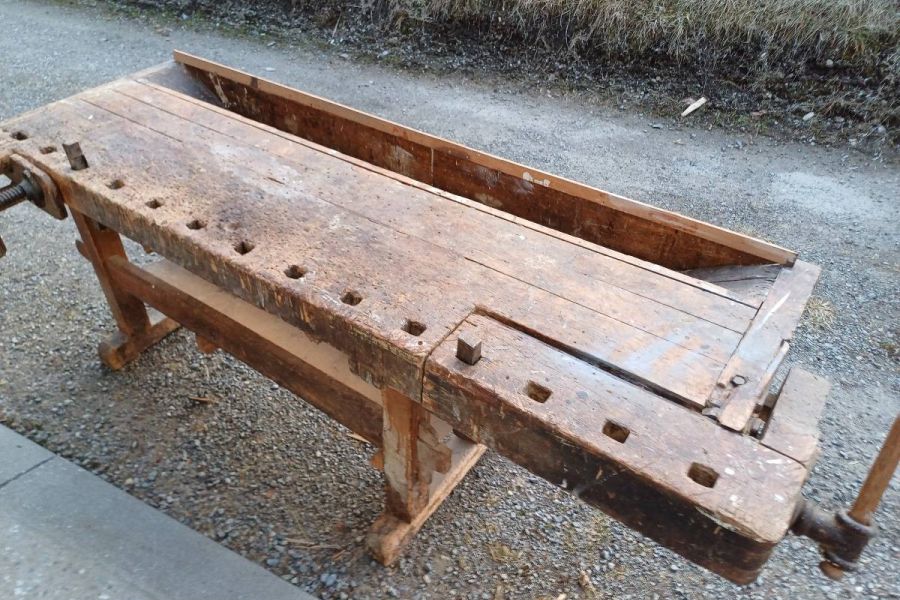 Hobelbank Antik - Bild 2