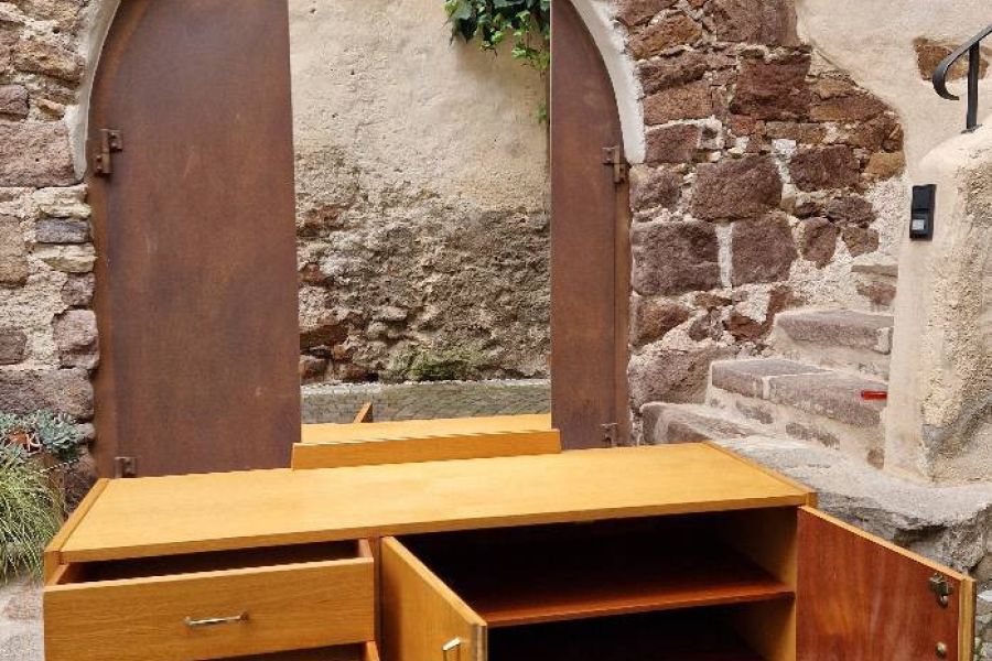 Nachtkästchen + Kommode mit Spiegel Vintage - Bild 4