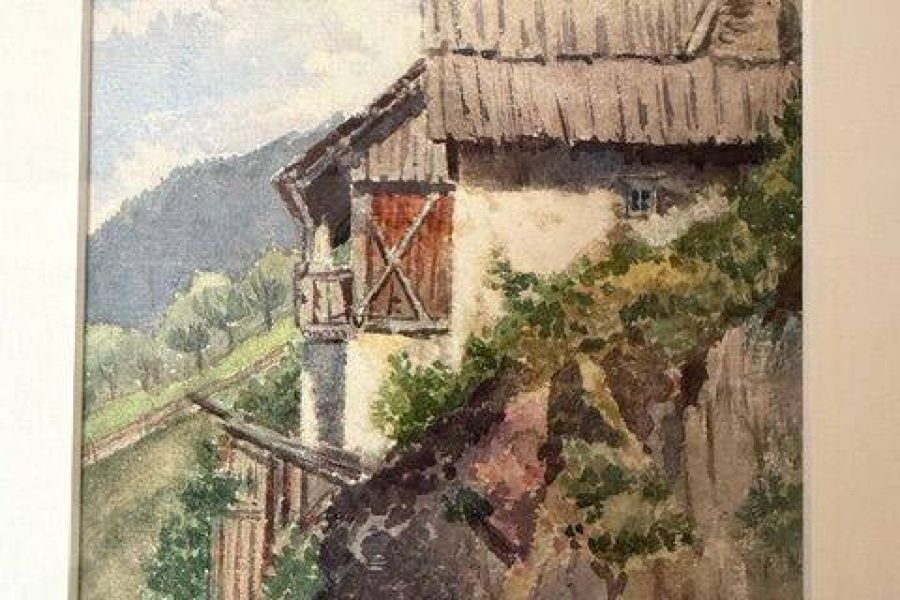 Bertha von Klebelsberg-Persa, Aquarell, Welsberg 1905, gerahmt. - Bild 1