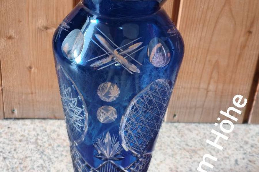 kobaltblaue Kristallvase - Bild 1