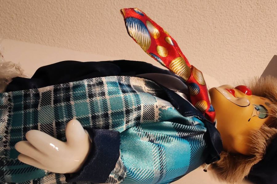 Clown Porzellanfigur (Kopf, Hände, Füße) handbemalt - Bild 2