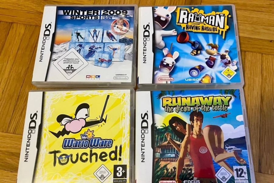 4 Nintendo DS Spiele – WarioWare, Rayman, Runaway, Winter Sports - Bild 1