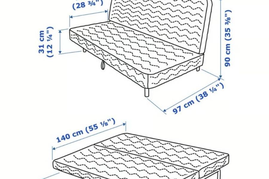 3er Sofa-Doppelbett / divano letto wie neu (140x200) - Bild 3