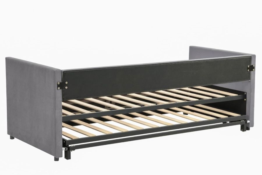 Modernes Schlafsofa/Ausziehbett mit zweiter Liegefläche - Grau - Bild 4