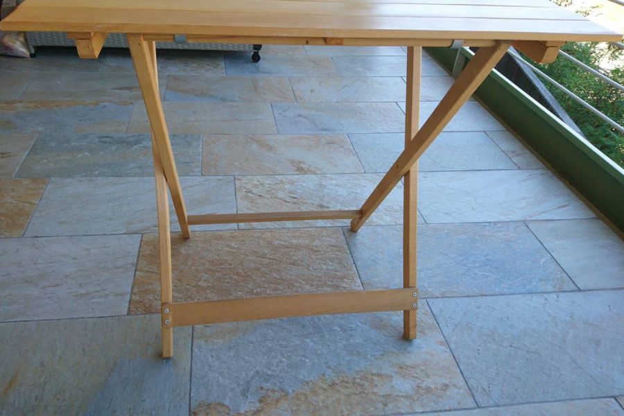 Garten / Camping Holz Tisch zusammen klappbar 80x60 cm - Bild 5
